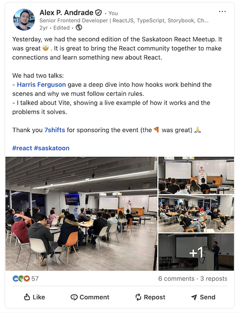 React meetup event
