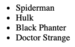 Heroes list Heroes list