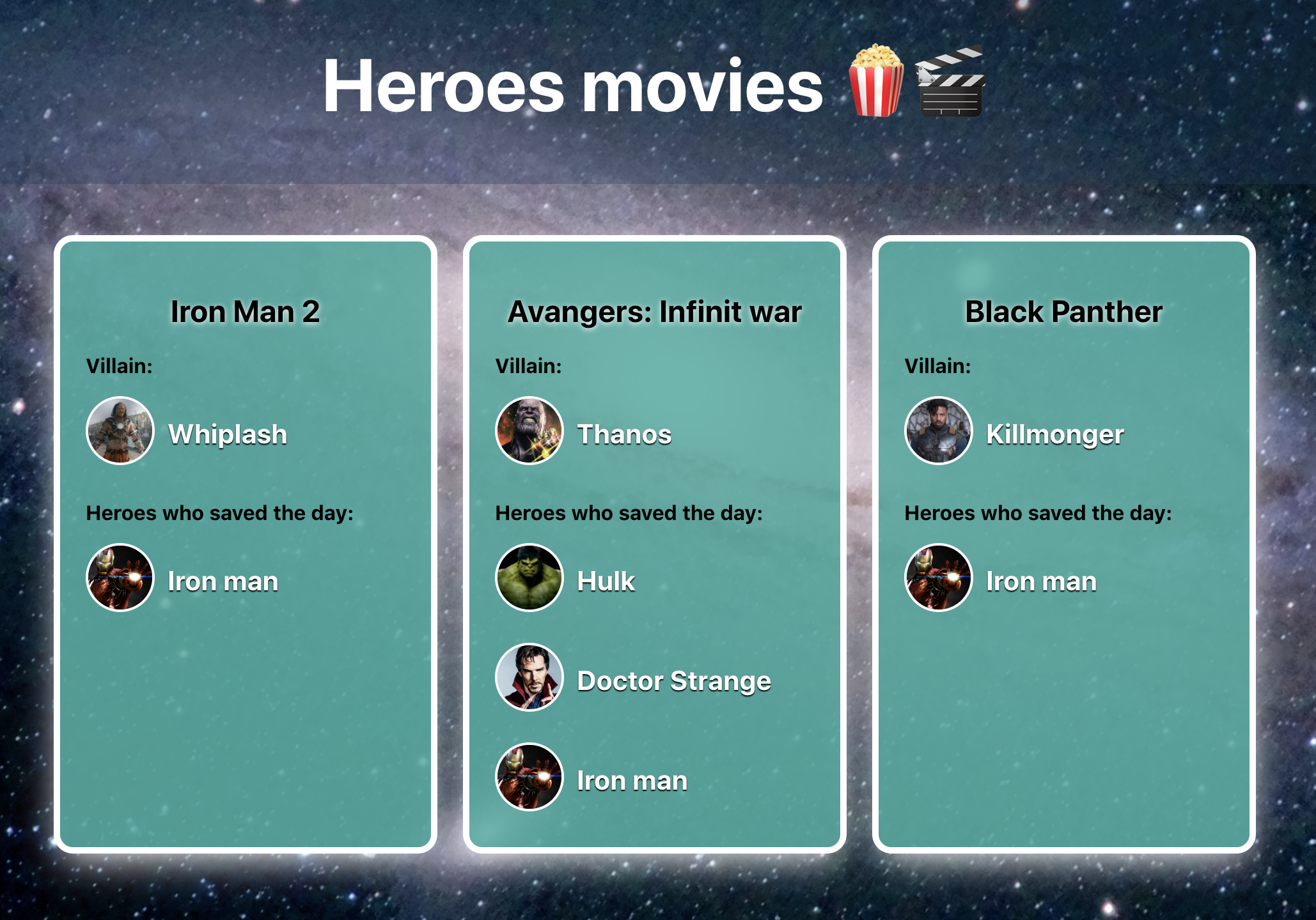 Heroes Movies application