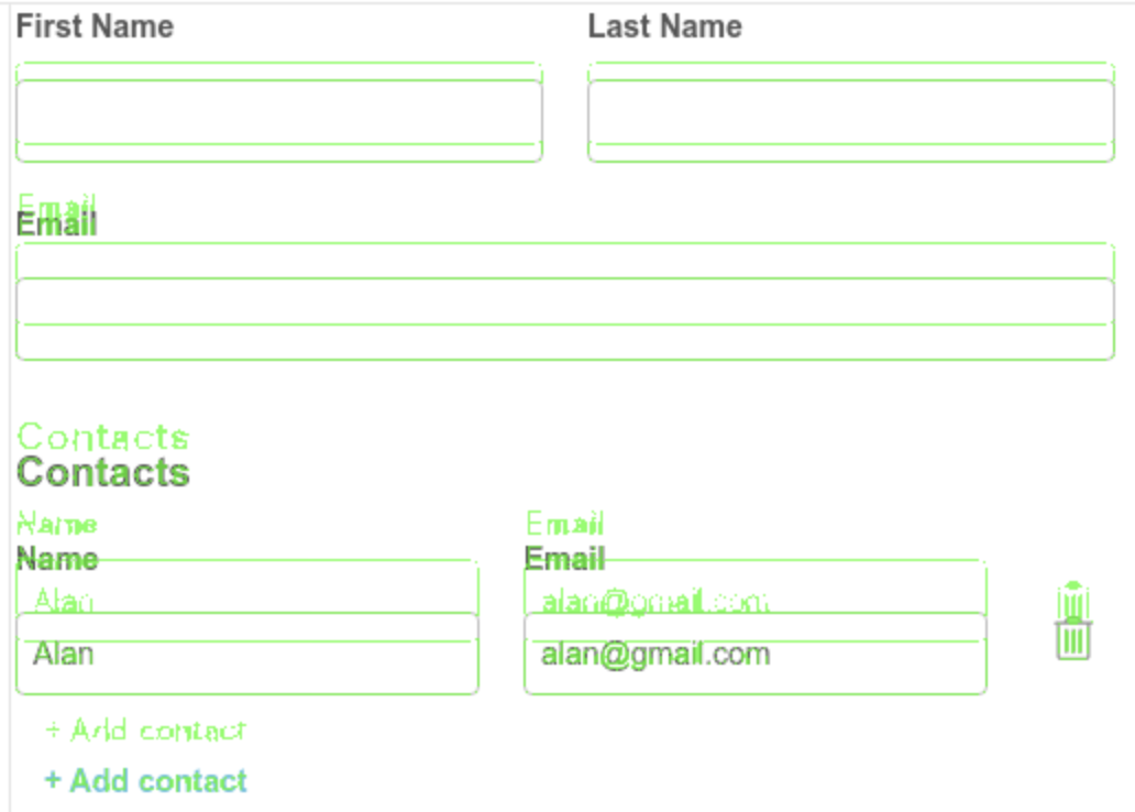 Image overlap showing the UI change